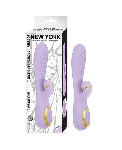 New York Ribbed Suction 10 Vibrations 7 Suction Purple