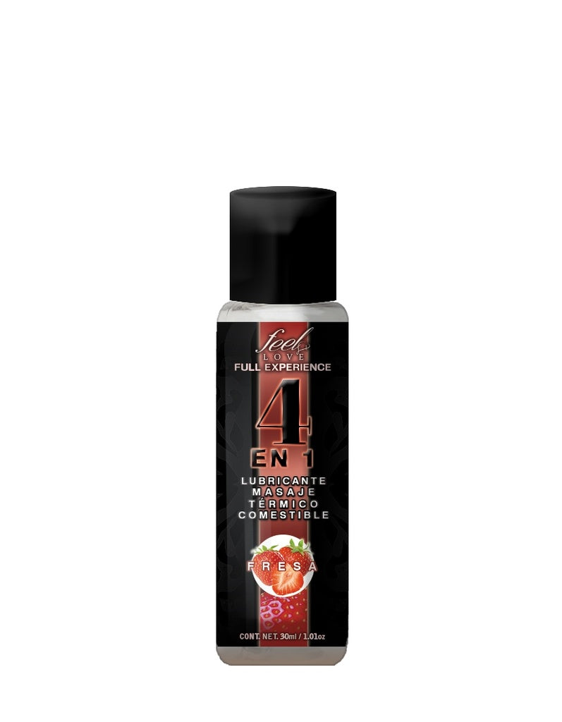 Lubricante comestible 4 en 1 Fresa 30 ml - Eros' Bazaar