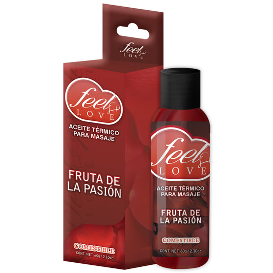 Aceite Térmico Feel Love Fruta de Pasión 60ml - Eros' Bazaar