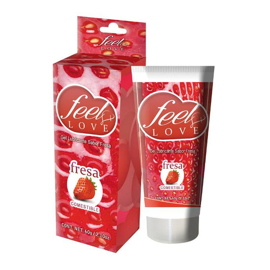 Lubricante Comestible Feel Love 60ml Fresa - Eros' Bazaar