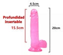 Dildo Consolador Grande, Ventosa Pink - Eros' Bazaar